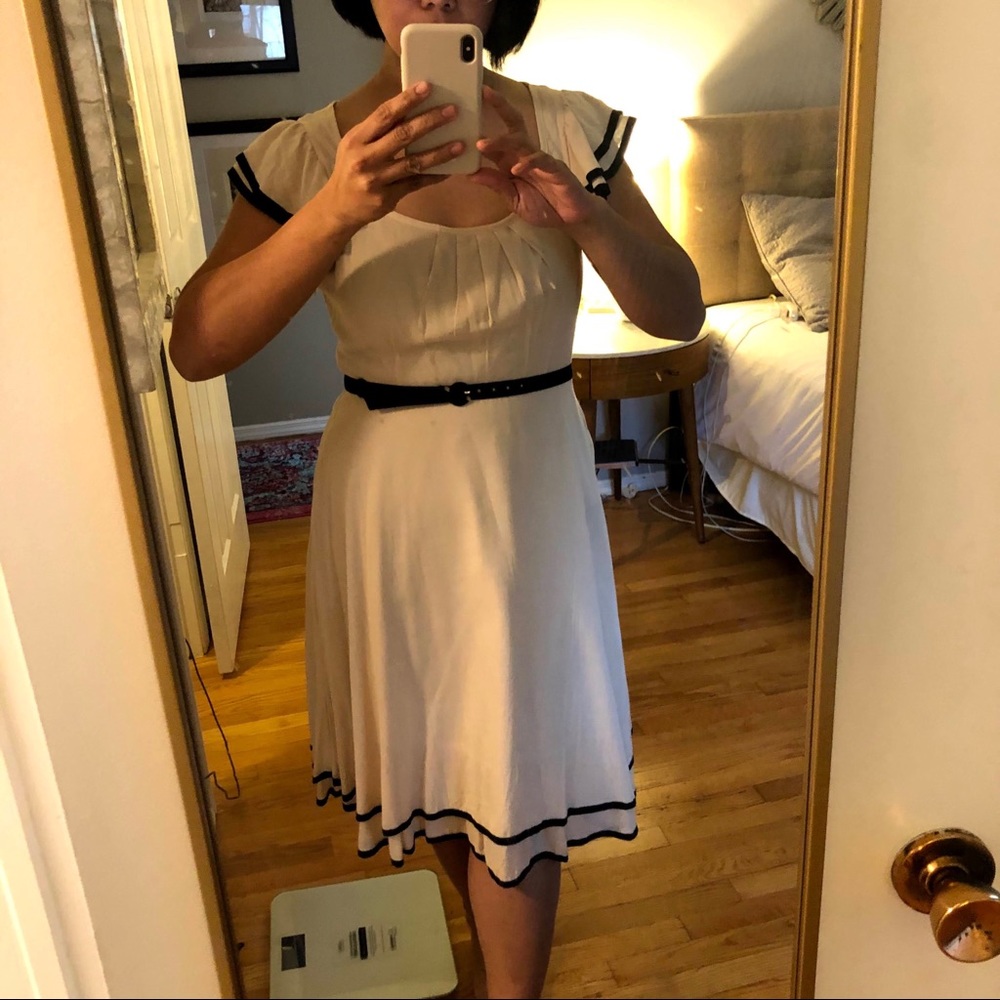Vintage-style Anthropologie Dress in Cream